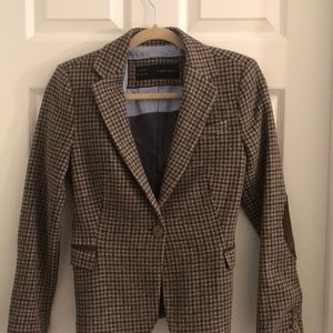Zara Basic fitted plaid jacket